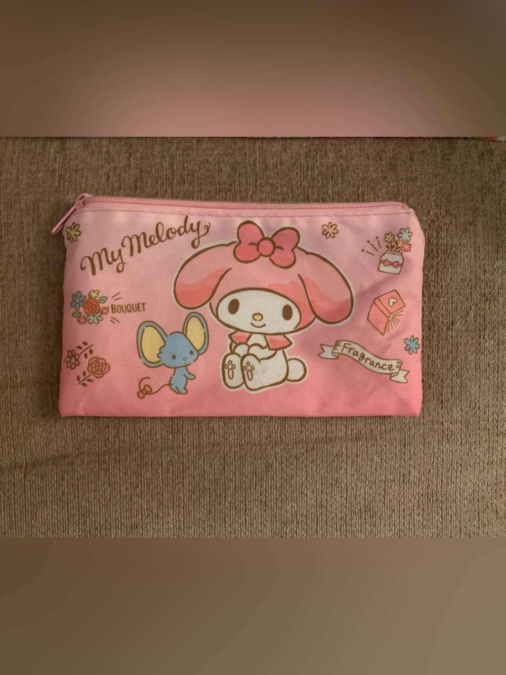 Sanrio My Melody Pink Character Zip Cosmetic Pouch